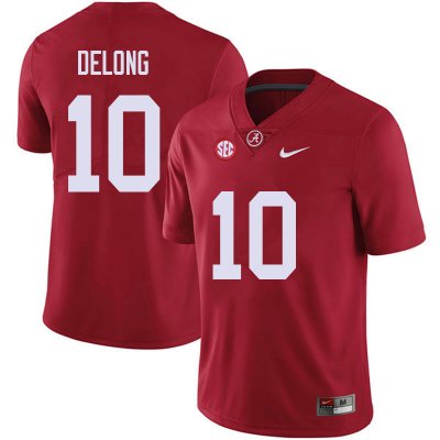 NCAA Men's Alabama Crimson Tide #10 Skyler DeLong Stitched College 2018 Nike Authentic Red Football Jersey NB17P84SM